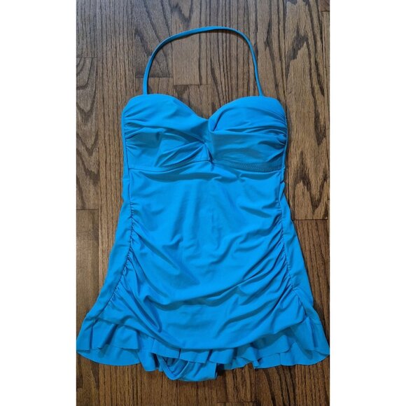 ABS By Allen Schwartz Slimming Skirted One-piece Swimsuit Women's Size 8 - Picture 1 of 6